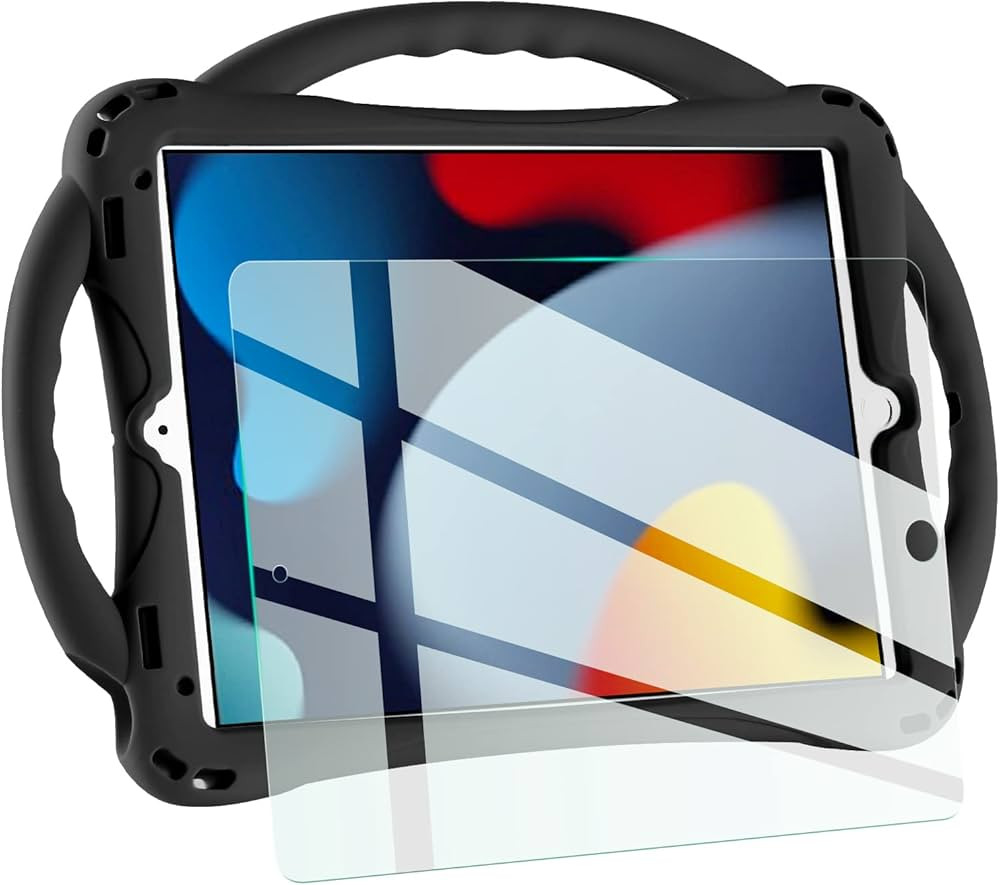 TopEsct Kids Case for iPad 10.2- Shockproof Silicone Cover with Tempered Glass Screen Protector a... | Amazon (US)
