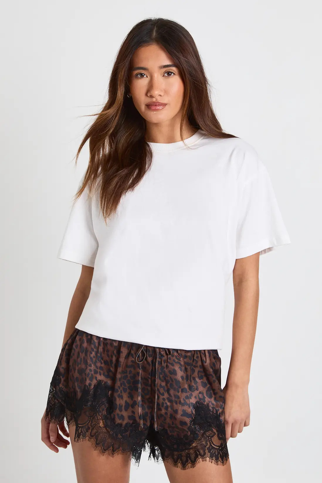 Leopard Lace Flippy Short | Boohoo.com (UK & IE)