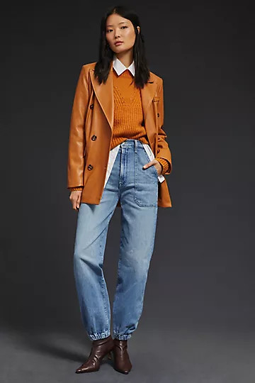 MOTHER The Wrapper Patch Springy Ankle Jeans | Anthropologie (US)