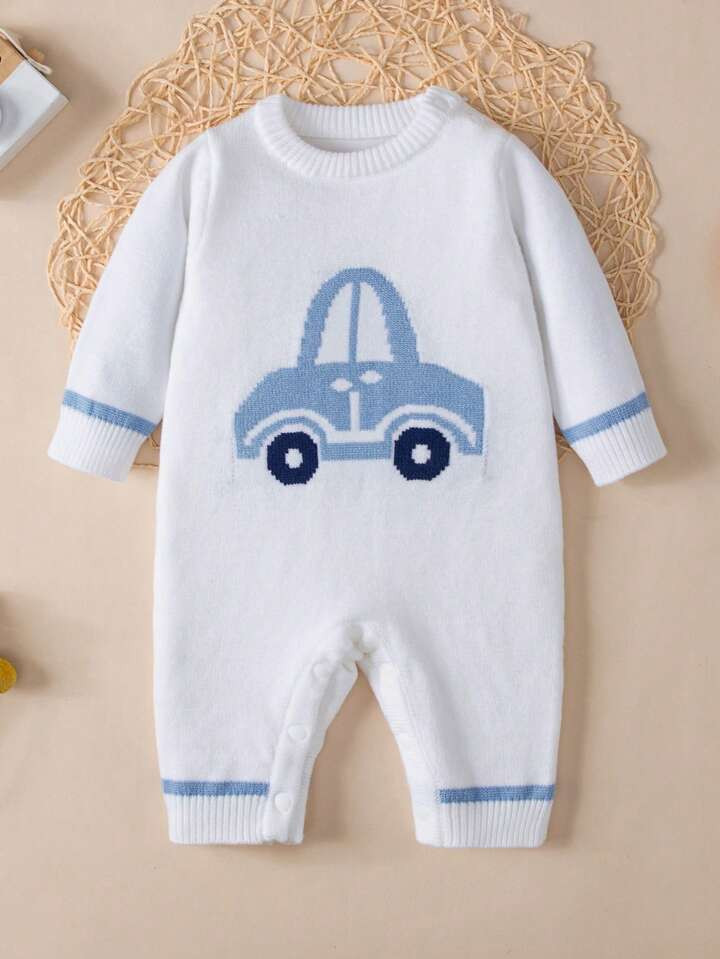 Baby Boy Car Pattern Knit Jumpsuit | SHEIN