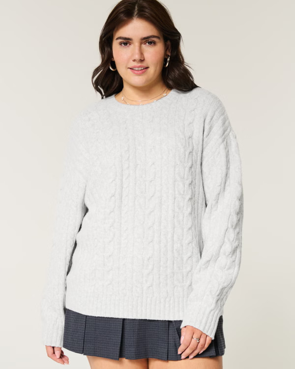 Hollister Comfy Cloud Cable-Knit Crew Sweater | Hollister (US)