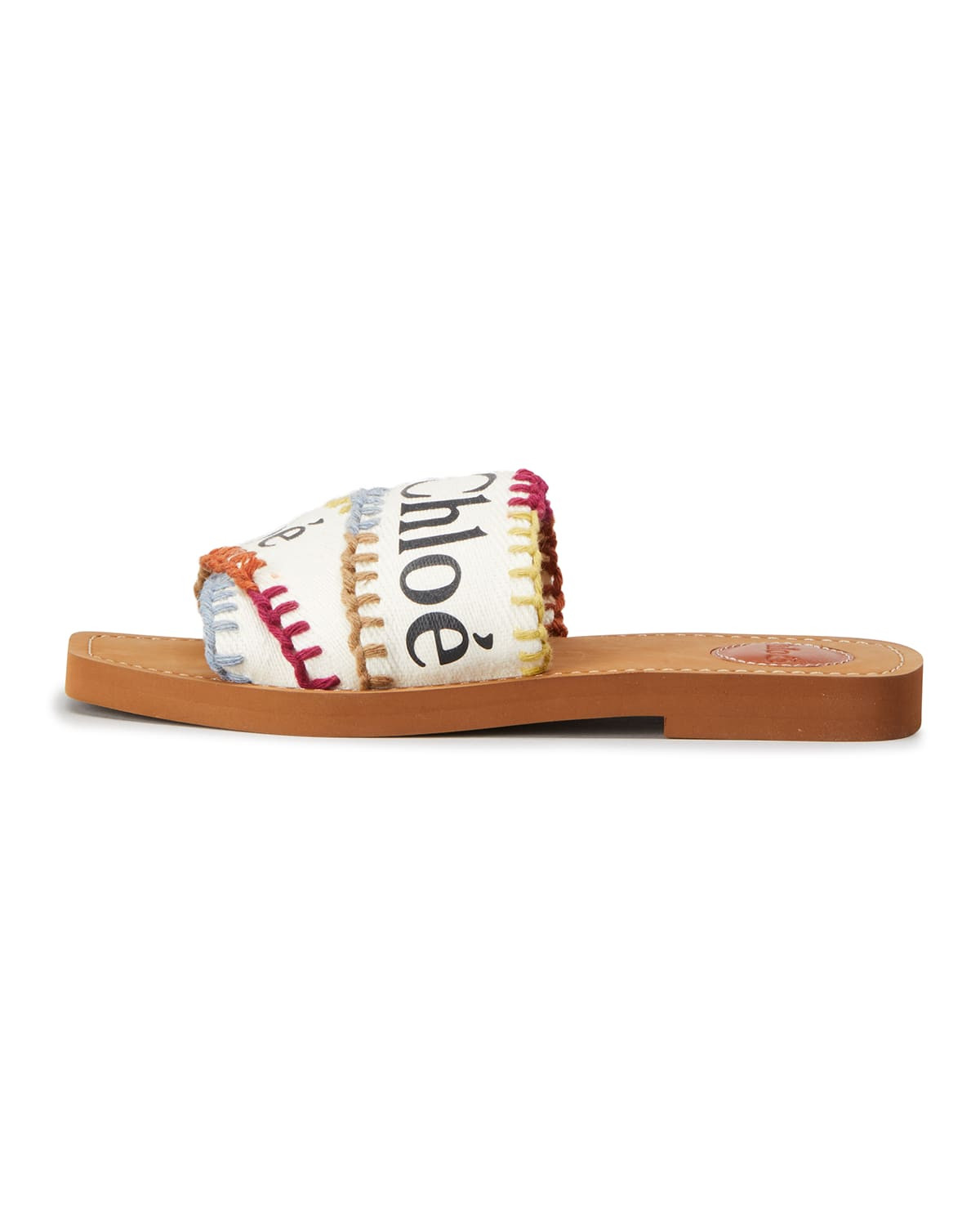 Woody Logo Multicolored Stitch Sandals | Neiman Marcus