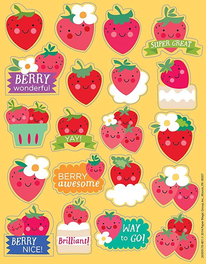Eureka Strawberry Stickers, Scented (650917) | Amazon (US)