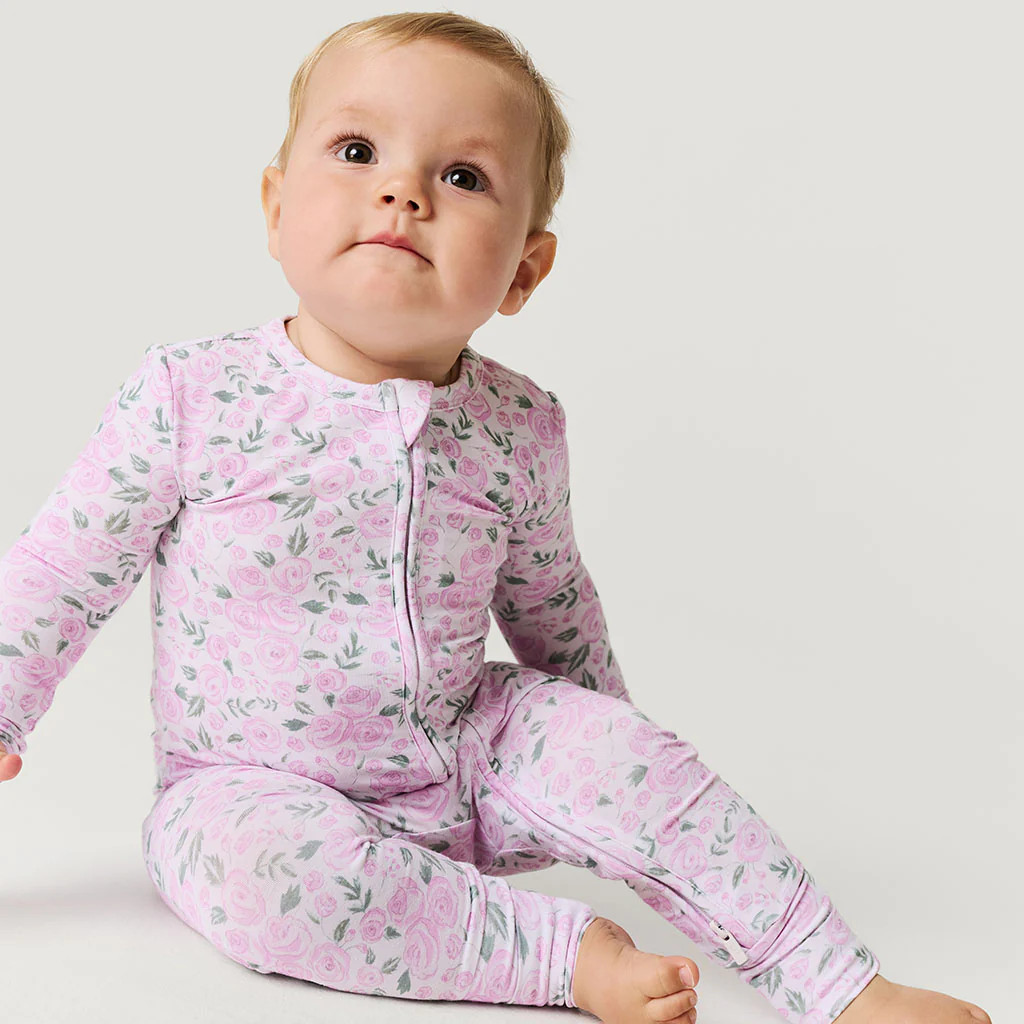 Floral Pink Baby Convertible Sleeper | Annabeth | Posh Peanut