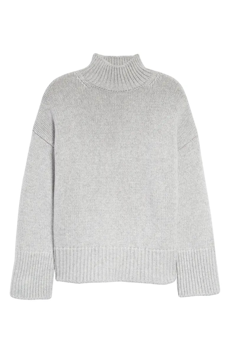 Rib Trim Mock Neck Wool & Cashmere Sweater | Nordstrom