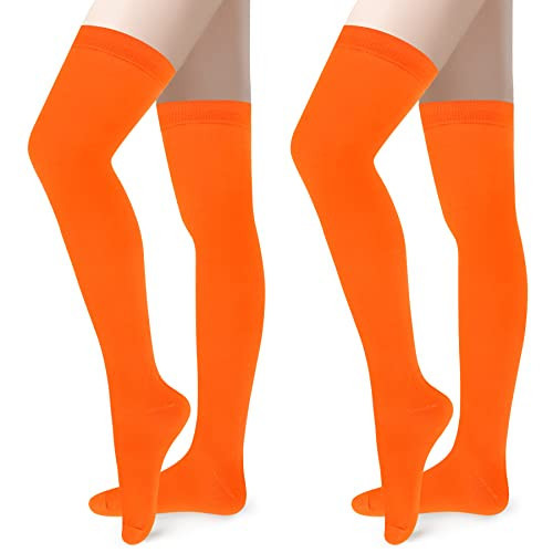 Orange Thigh High Socks Thigh High Orange Socks Velma Socks Orange Knee High Socks Orange High Socks Long Orange Socks | Amazon (US)