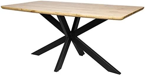 LeisureMod Ravenna 63" Rectangular Wood Dining Table with Geometric Base (Natural Wood) | Amazon (US)