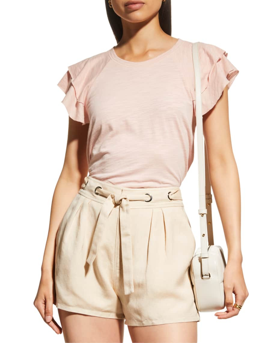 Linnea Tiered Flutter Sleeve Top | Neiman Marcus