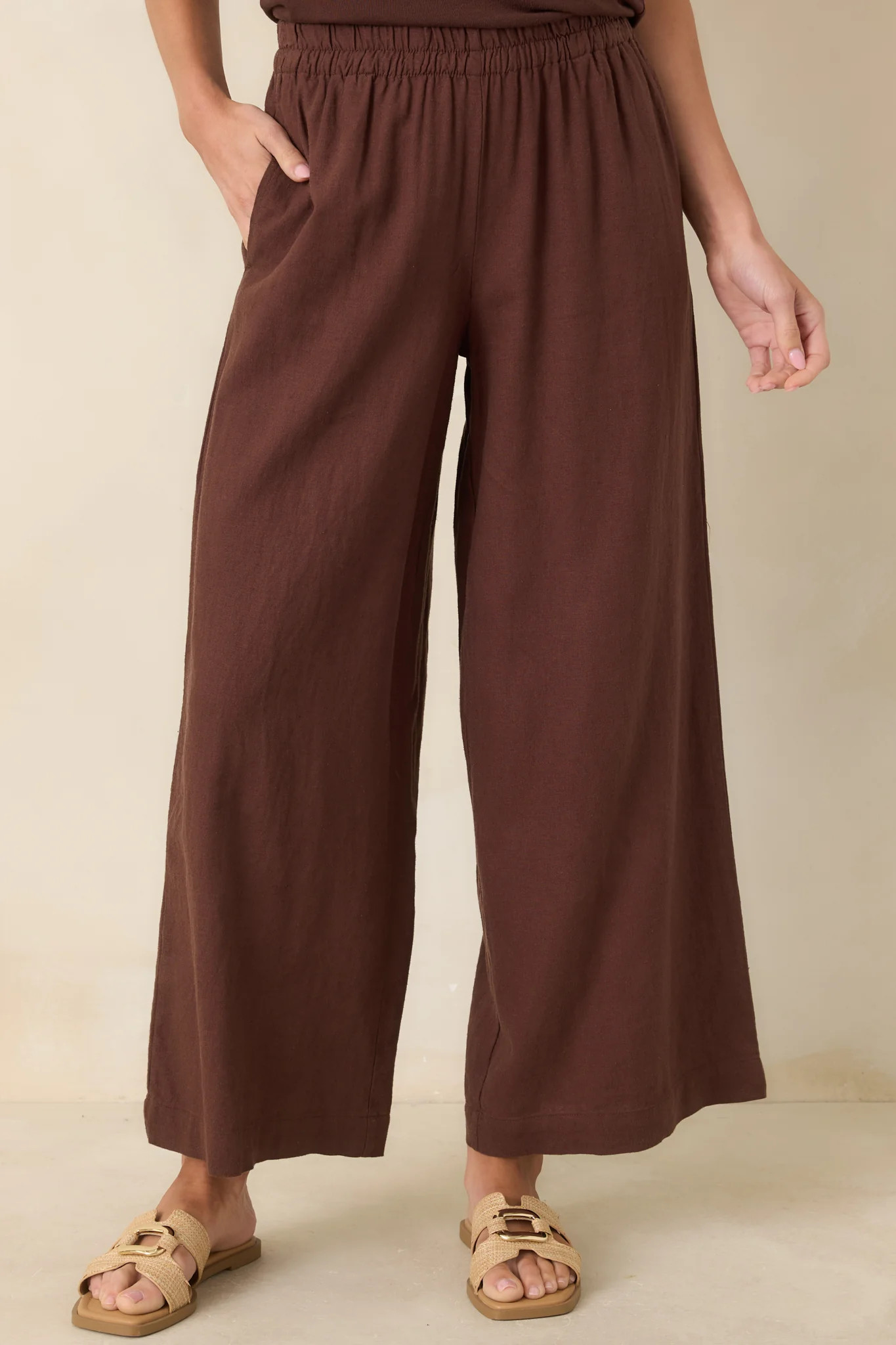 Z Supply Chocolate Brown Scout Linen Pants | Red Dress