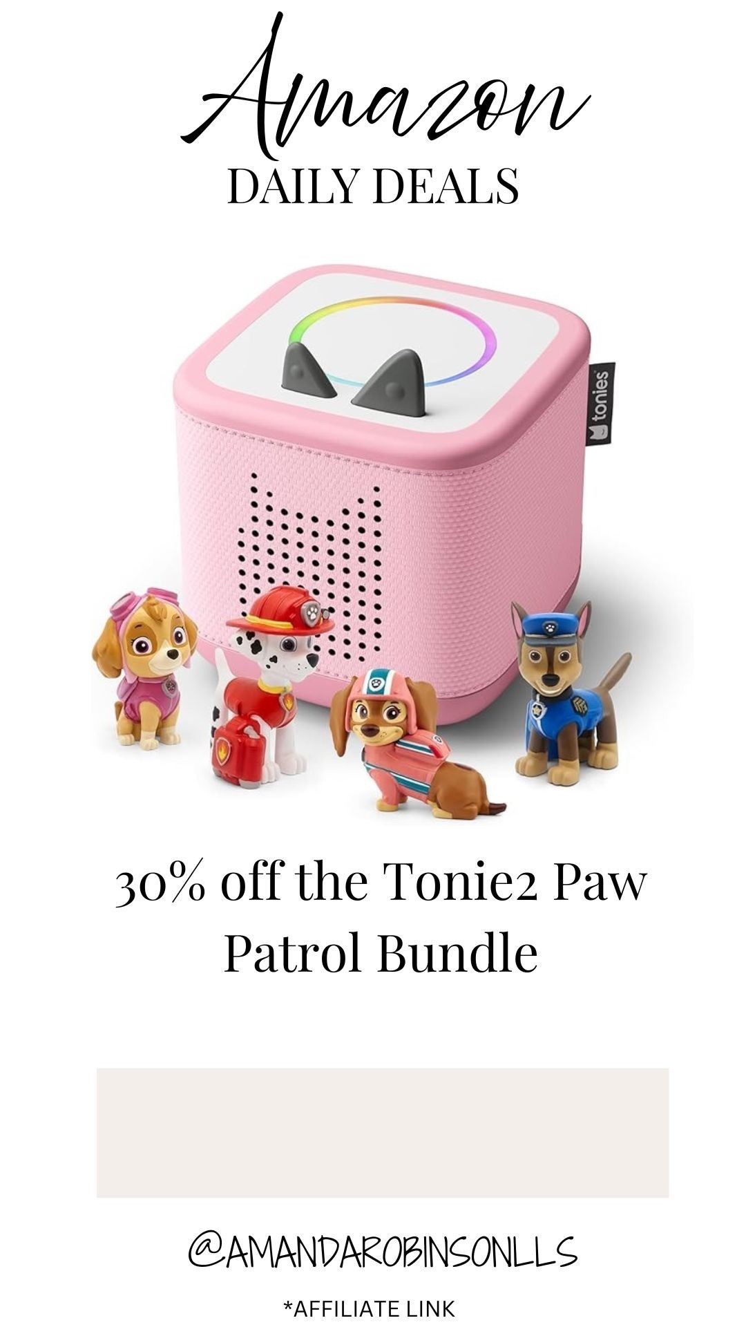 Amazon daily deals
Tonie2 paw patrol bundle 

#LTKHoliday #LTKSaleAlert #LTKKids