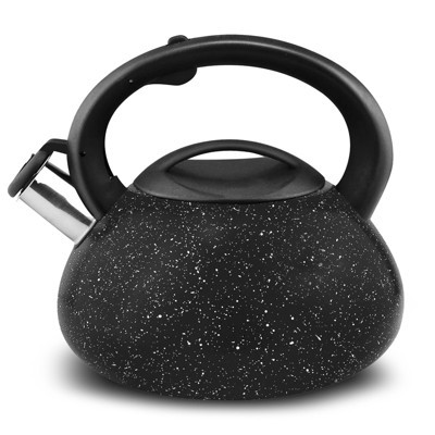 Stainless Steel Whistling Tea Kettle, 2.4qt Fast Boil Tea Pot with Heat Resistant Handle, Tapered Marble Finish, Durable Stovetop & Gas Tea Kettles | Target
