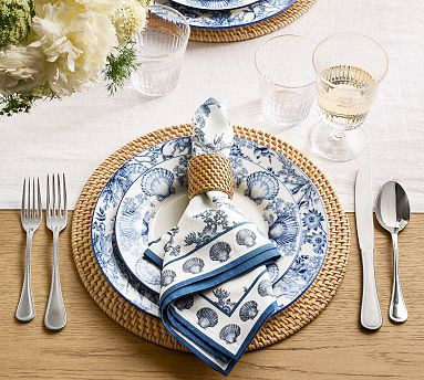 Tava Rattan Napkin Rings - Set of 4 | Pottery Barn (US)