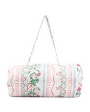 Reversible Strawberry Floral Striped Outdoor Picnic Blanket | TJ Maxx