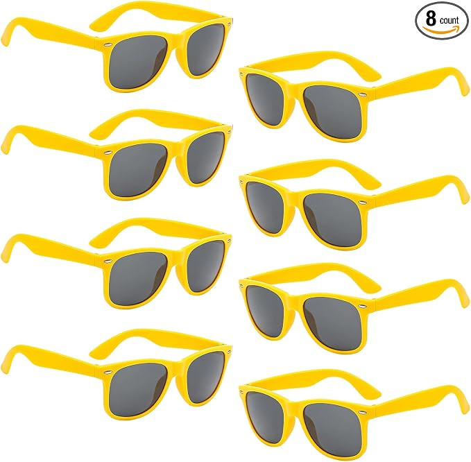 Pibupibu Kids Neon Colors Party Favor Supplies Unisex Sunglasses Pack of 8 | Amazon (US)