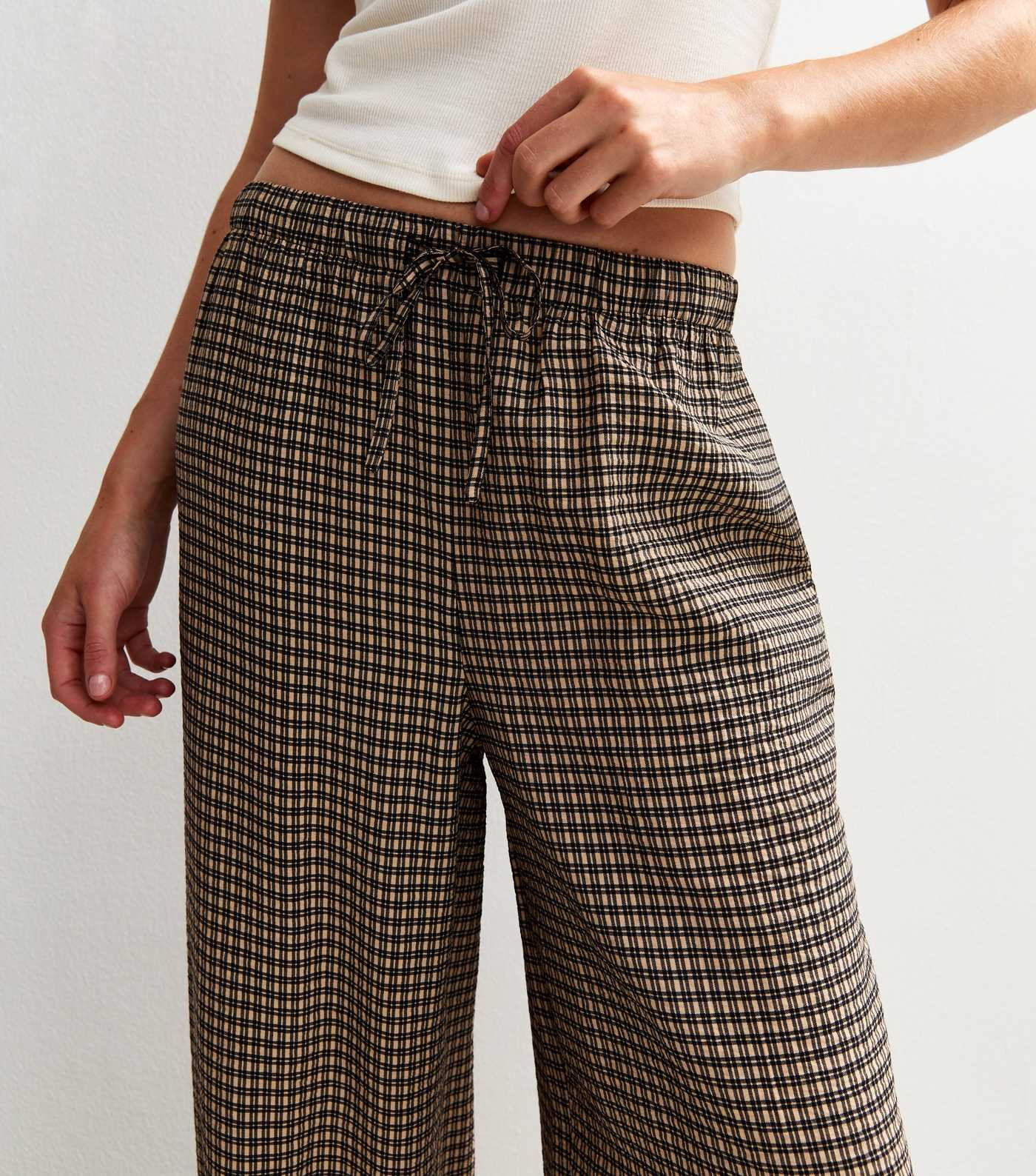 Brown Checked Wide Leg Trousers | New Look | New Look (UK)