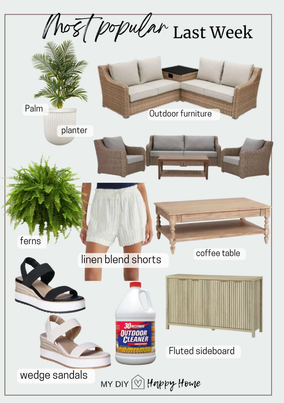 Last weeks most loved:

•artificial palm 
•white fluted planter 
•outdoor sectional 
•outdoor furniture, 4 piece set
•Boston ferns (great for hanging/shade)
•linen blend shorts
•my coffee table 
•wedge sandals 
•outdoor cleaner for decks, fence , siding and more 
•wood fluted sideboard 

#LTKHome #LTKSeasonal #LTKStyleTip