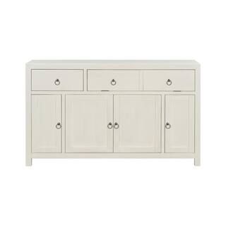 Utopia 4niture Glaze White Sideboard with 4-Door Cabinet, Drawers and Shelves HAWF290839AAK - The... | The Home Depot