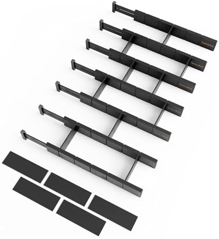 SpaceAid Bamboo Drawer Dividers with Inserts and Labels, Kitchen Adjustable Drawer Organizers, Ex... | Amazon (US)