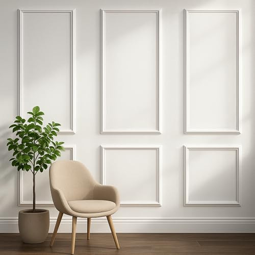 Set of 3 Peel and Stick Wall Molding Kit, Pre Cut Wainscoting Panels | Amazon (US)