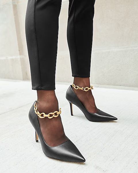 Chain Strap Pointed Toe Pumps | Express