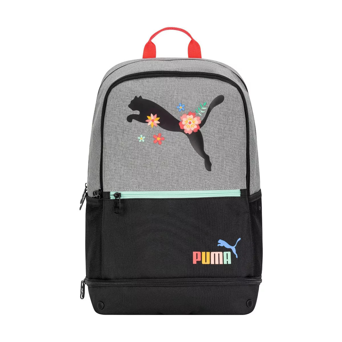 PUMA Kids' Eclipse 18.5" Backpack - Gray/Black/Floral | Target