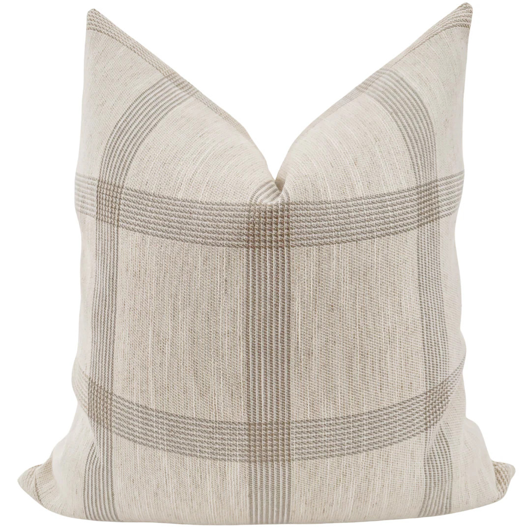 Linen Windowpane Pillow Cover | Hackner Home (US)