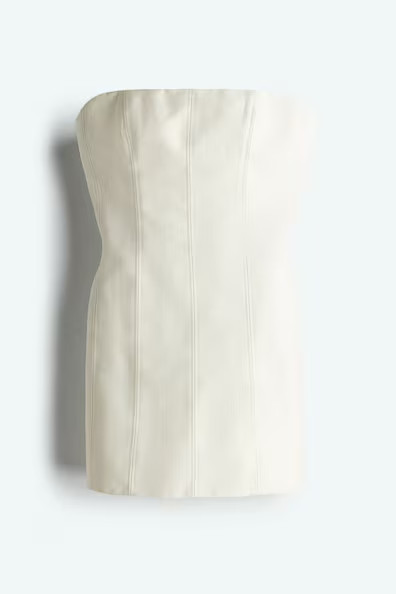 H & M - Exaggerated-Hip Mini Dress - White | H&M (US + CA)
