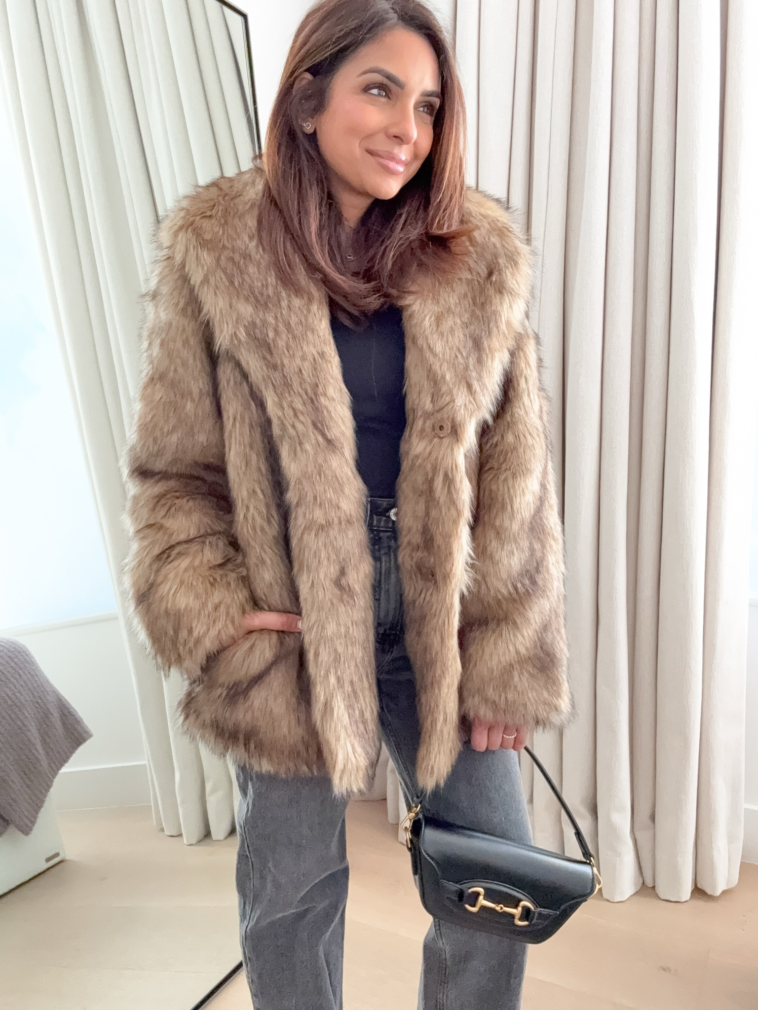 The prettiest faux fur on sale this season! 25% off today + stack AFNASREEN on top! Wearing my true size XS in the color brown!

#LTKCyberWeek #LTKStyleTip #LTKHoliday