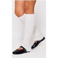 White Eyelash Knit Rib Leg Warmers | PrettyLittleThing UK