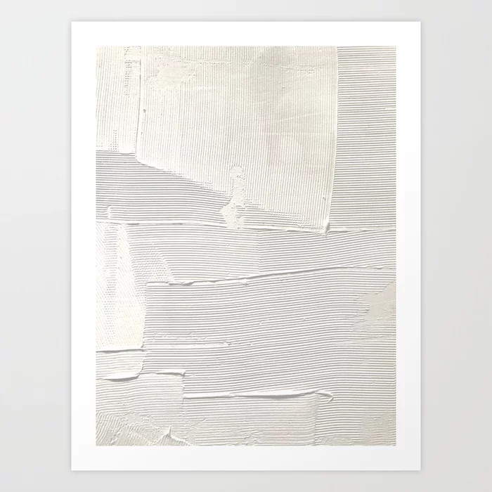 Relief [1]: an abstract, textured piece in white by Alyssa Hamilton Art Art Print by blushingbrus... | Society6