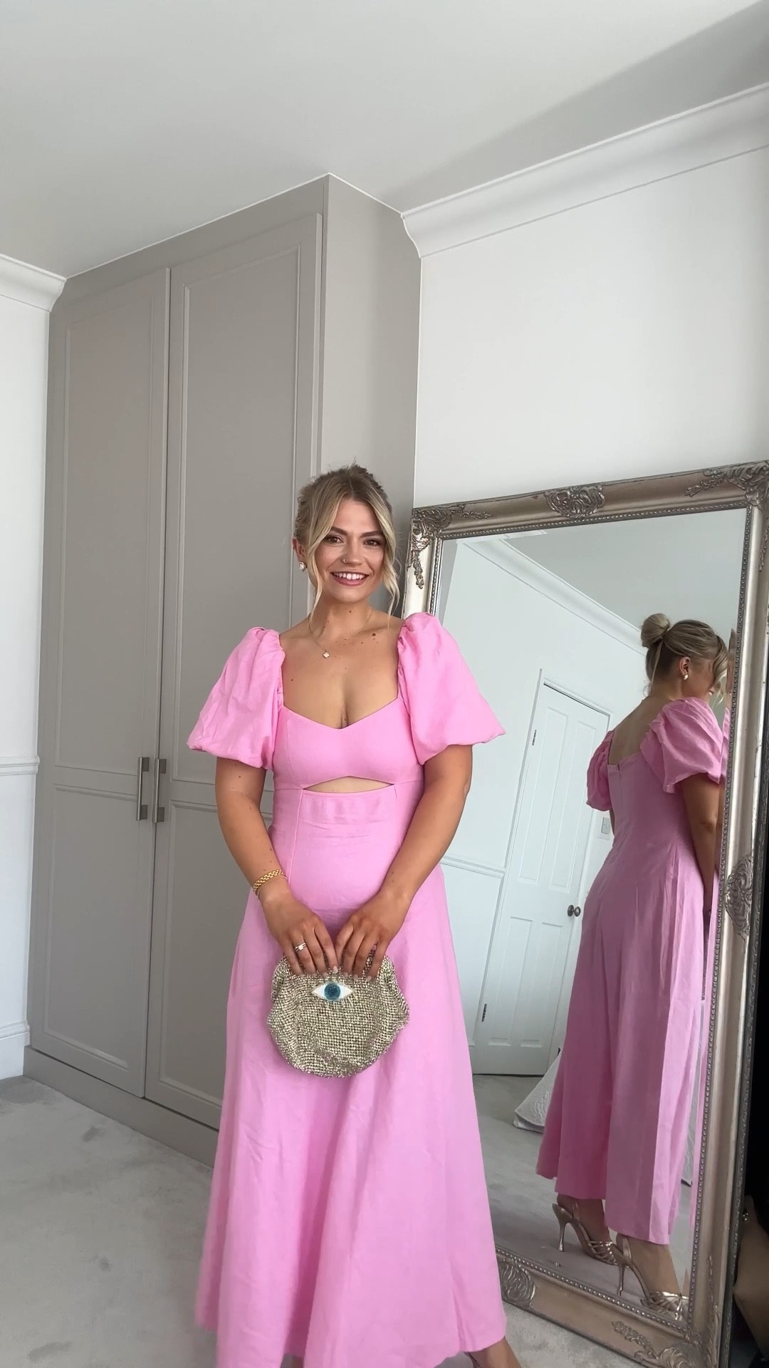 Wedding guest outfit! Loved this pink puff sleeve dress, it also comes in green  💘

#LTKwedding #LTKsummer #LTKuk