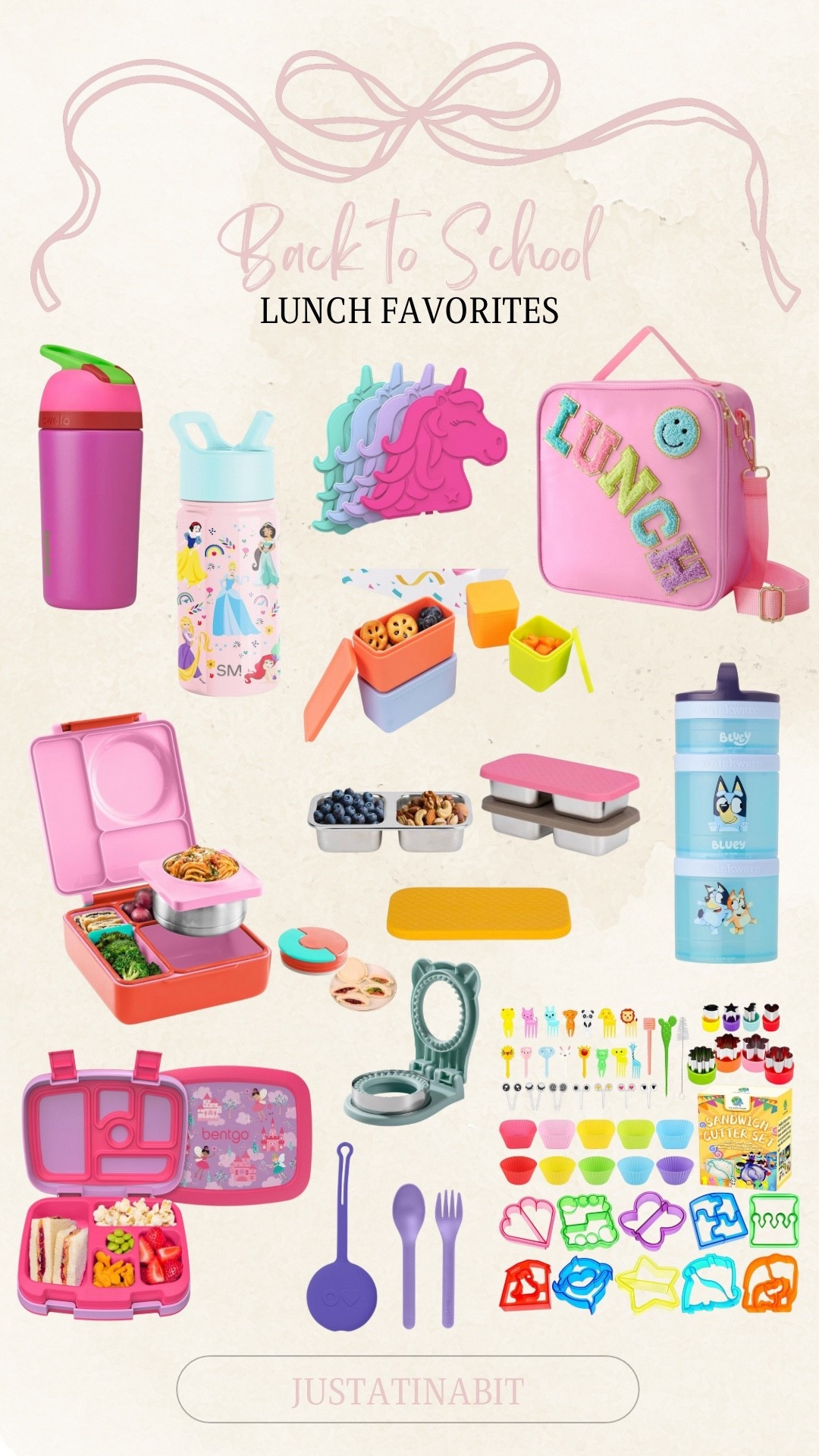 Back to School Lunch Favorites! 

Uncrustable sandwich maker, lunch box, silicone dip containers, Omie and Bentgo lunch bag, stainless steel snack containers, stackable snack containers, water bottles, sandwich cutter, utensils 

#LTKKids #LTKHome #LTKFindsUnder50