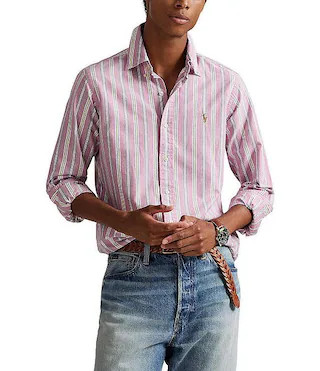 Classic Fit Striped Oxford Long Sleeve Woven Shirt | Dillard's