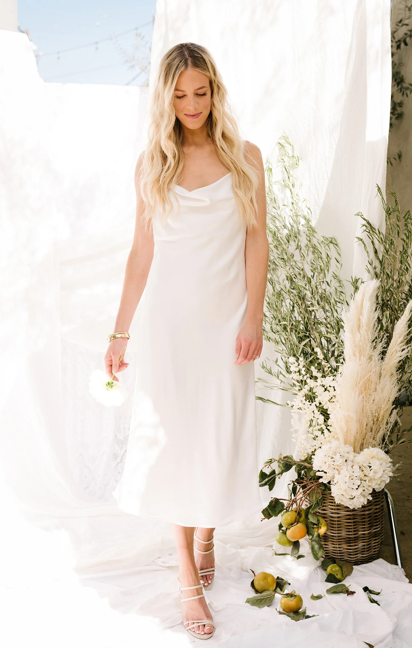Verona Cowl Dress ~ Ivory Luxe Satin | Show Me Your Mumu