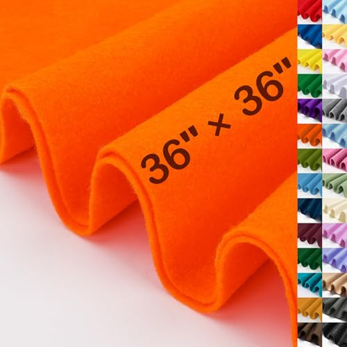 XSEINO Orange Large Felt Fabric 36" X 36 "(1 Square Yard), 1.4 mm Thick Soft Felt Fabric Sheet for Crafts, Orange Series Colors Soft Nonwoven Fabric, Fit for Decoration, Sewing, DIY Crafts | Amazon (US)