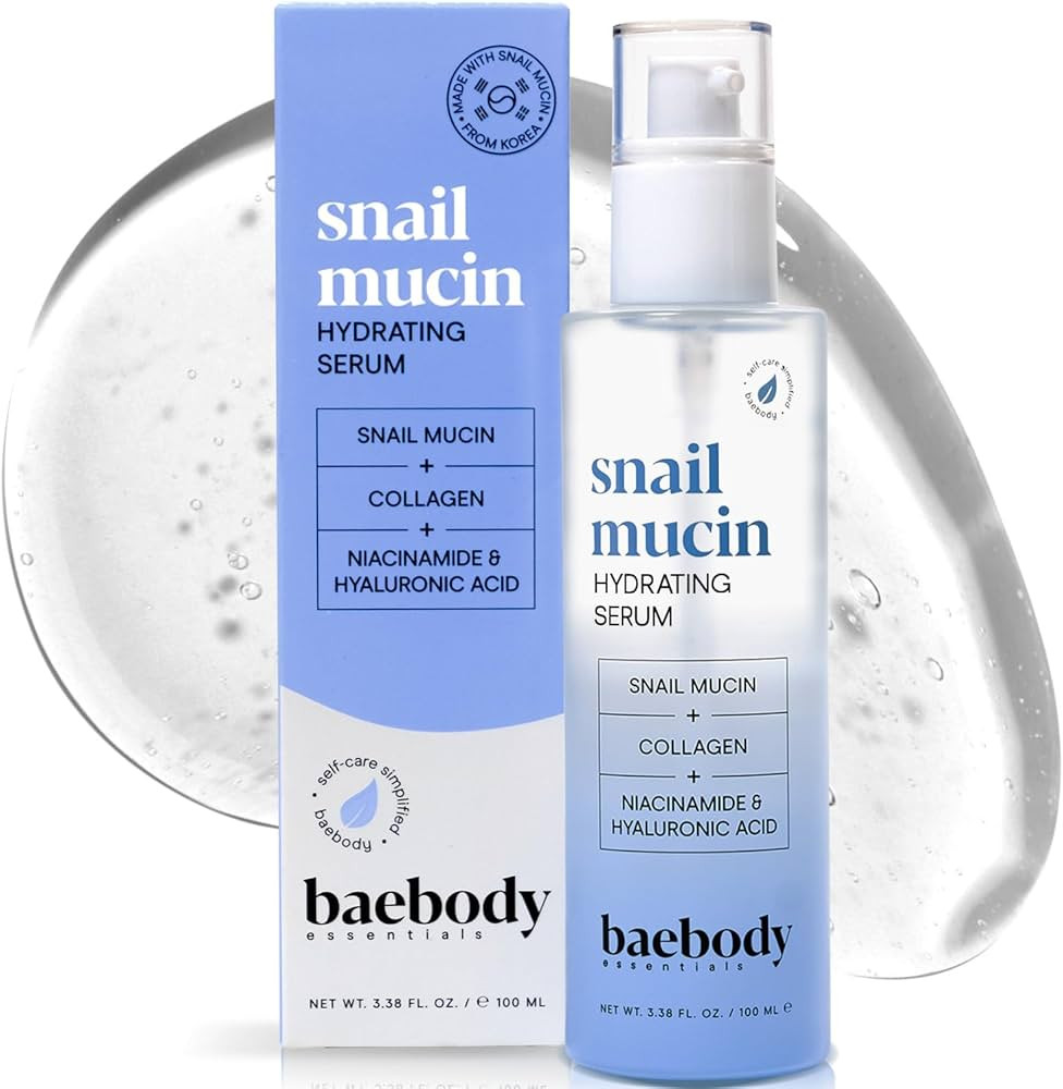 Baebody Snail Mucin Serum Moisturizer - Hydrating Serum for Face with Collagen - Snail Mucin Mois... | Amazon (US)