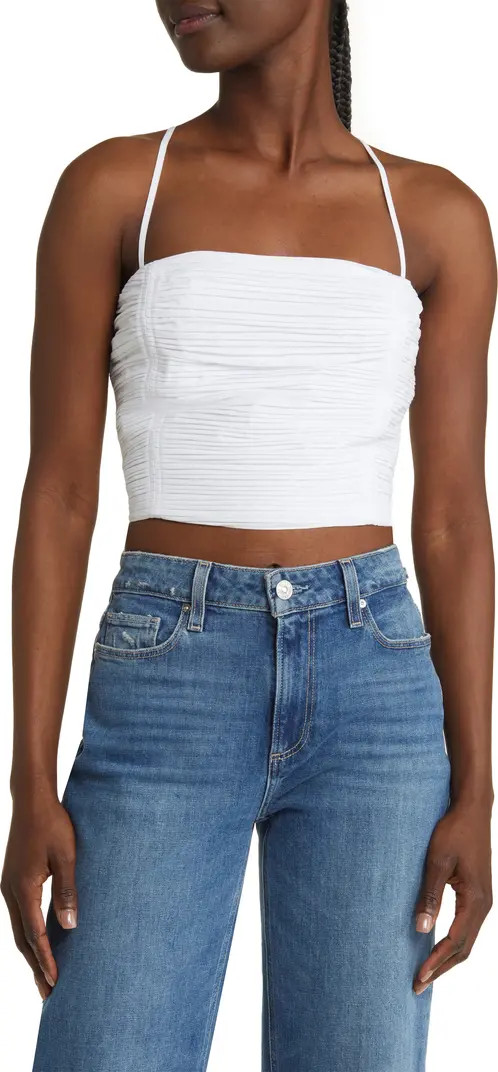 Wendy Pleated Cotton Poplin Crop Top | Nordstrom