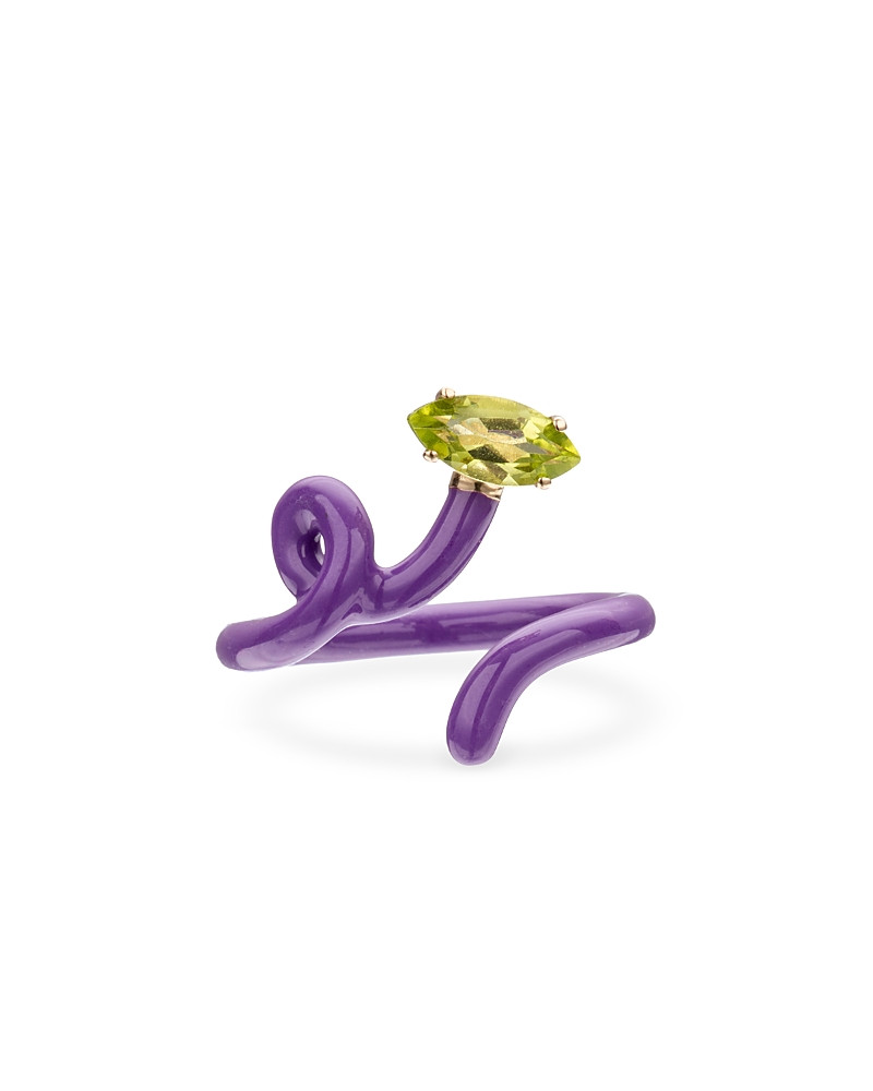 Bea Bongiasca Purple Enamel Peridot Baby Vine Tendril Ring | Bloomingdale's (US)