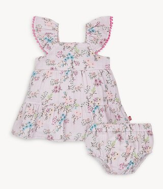 Magnetic Me Baby Girls Emily Floral Flutter Sleeve Poplin Dress | Dillard's | Dillard's