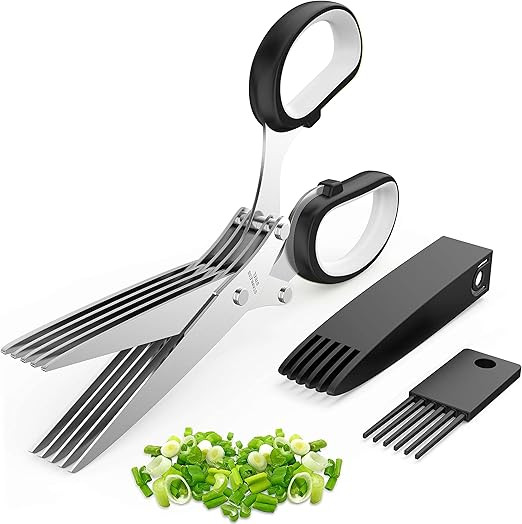 Herb Scissors Set - Herb Scissors With 5 Blades and Cover, Cool Kitchen Gadgets for Cutting Fresh... | Amazon (US)