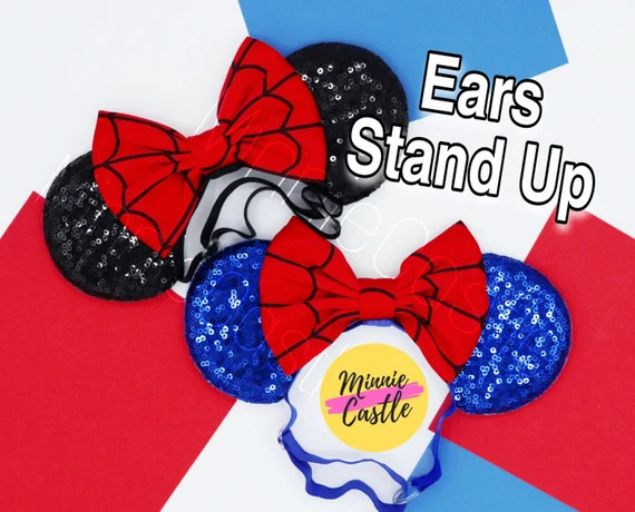 Spiderman Minnie ears elastic headband, Spiderman ears, no headache mouse ears, Mickey ear for ki... | Etsy (US)