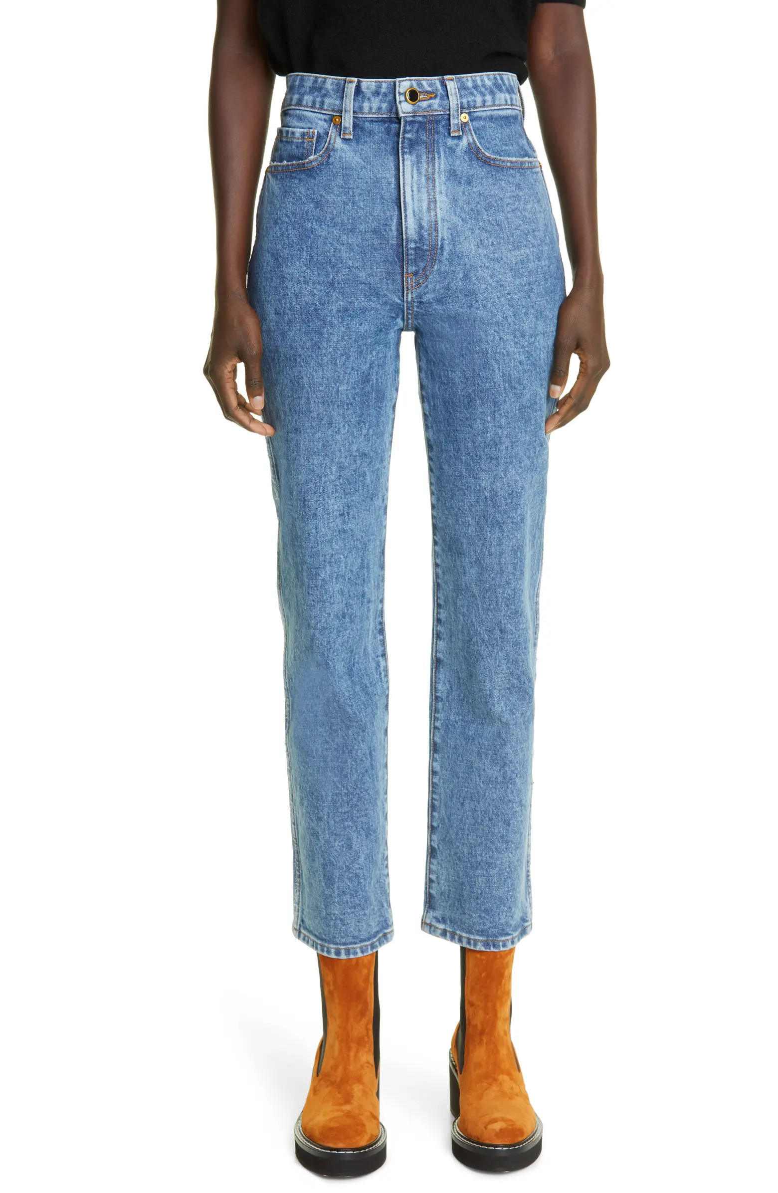 Khaite Abigail High Waist Crop Straight Leg Jeans | Nordstrom | Nordstrom