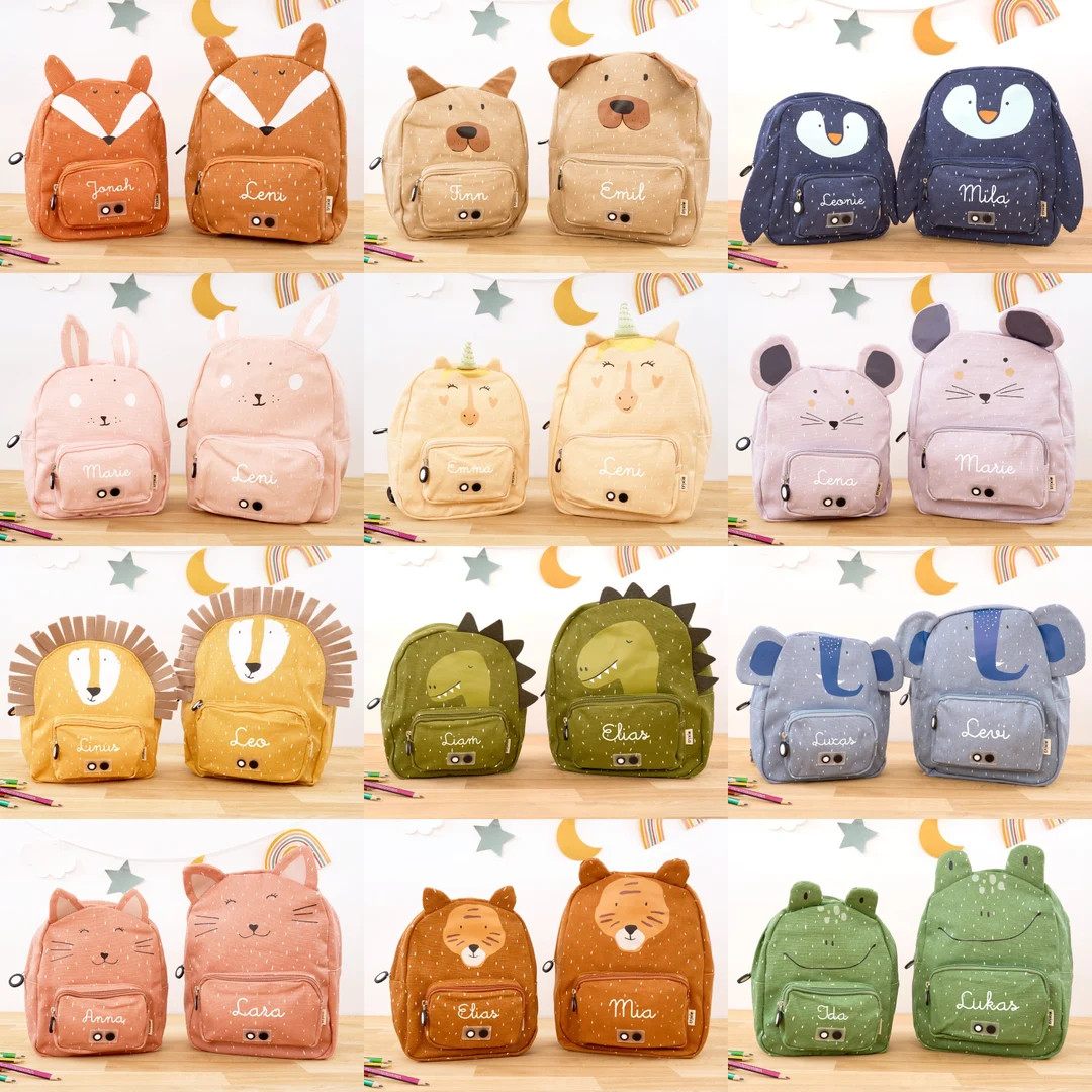 Trixie Children's Backpack Personalized With Name / Small/big / 20 Great Animal Motifs / Children... | Etsy (US)