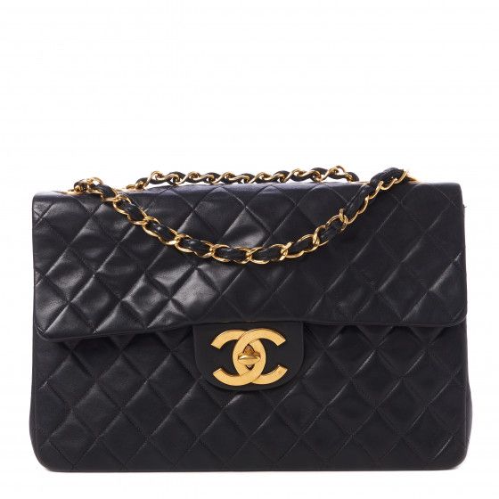 CHANEL Lambskin Quilted XL Jumbo Single Flap Black | FASHIONPHILE | Fashionphile