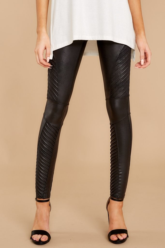 Black Faux Leather Moto Leggings | Red Dress 