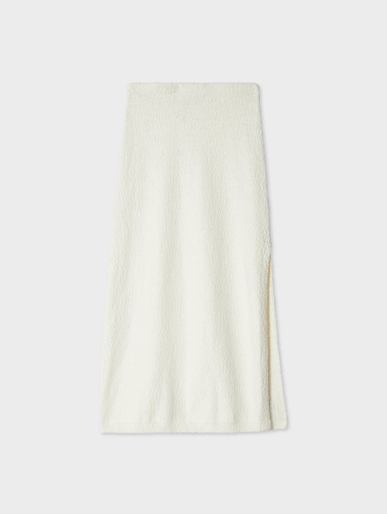 Cotton Slub Side Slit Skirt | White and Warren