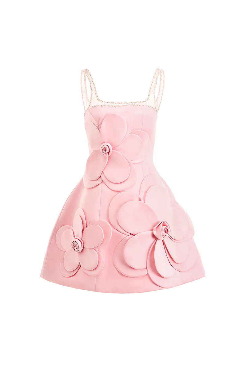 CULT MIA X HAPPY CLOTHING ANAHI FIT AND FLARE MINI DRESS IN PINK | HAPPY CLOTHING | CULT MIA | CULT MIA UK LTD
