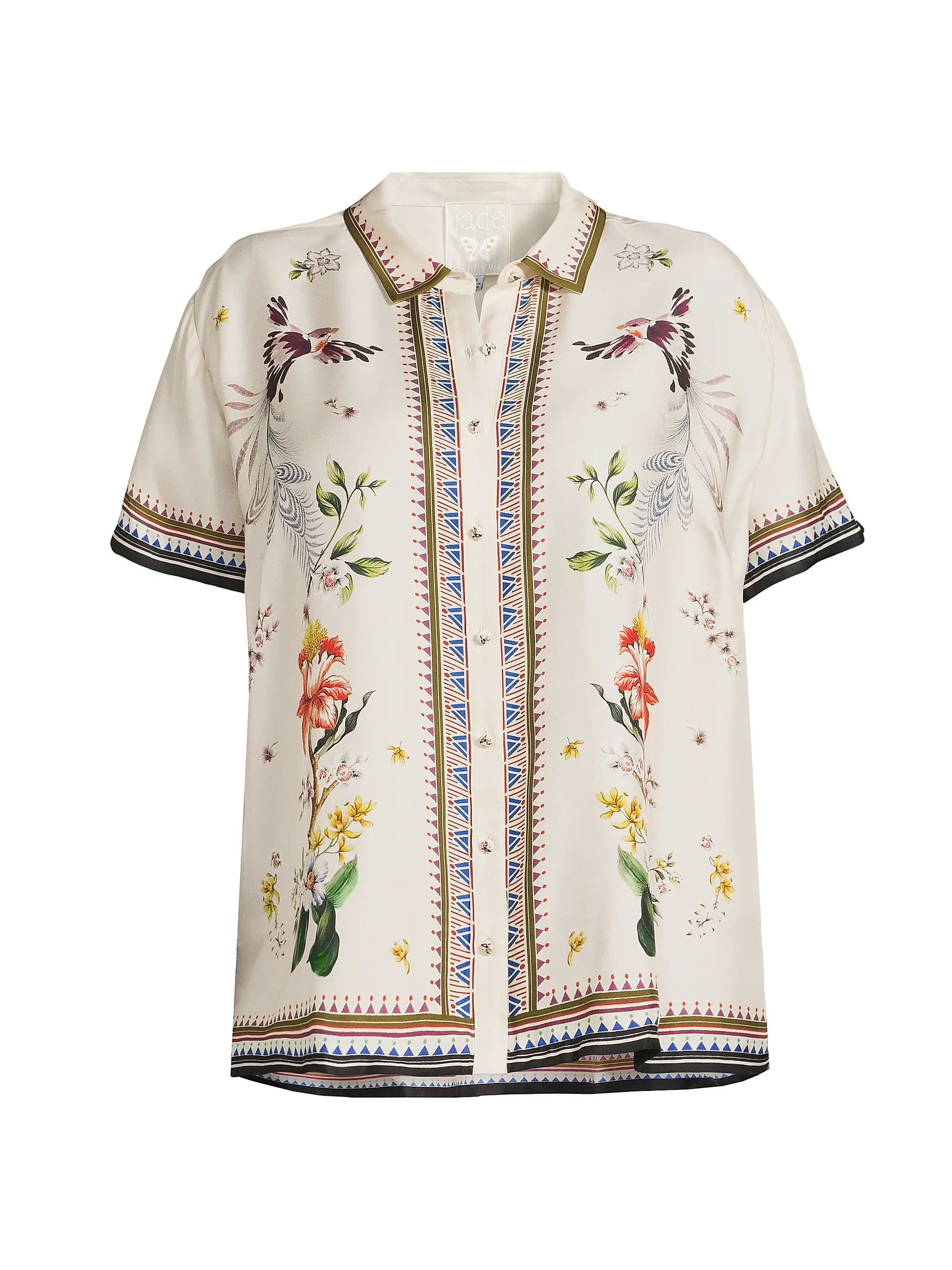 Johnny Was Plus Ophelia Camp Shirt | Saks Fifth Avenue | Saks Fifth Avenue