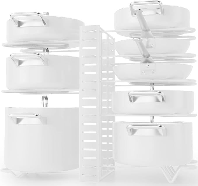 G-TING Pot Rack Organizers, 8 Tiers Pots and Pans Organizer for Kitchen Organization & Storage, A... | Amazon (US)