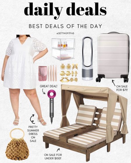 All of the best deals today! The prettiest white embroidered summer dress, outdoor patio furniture under $100, white luggage on sale, refurbished Dyson blow dryer on sale, Dyson air purifier on sale and more! 

#dailydeals #summerdress #patiofurniture #amazonfinds 

#LTKsalealert #LTKunder100 #LTKSeasonal